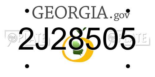 2J28505 Georgia License Plate