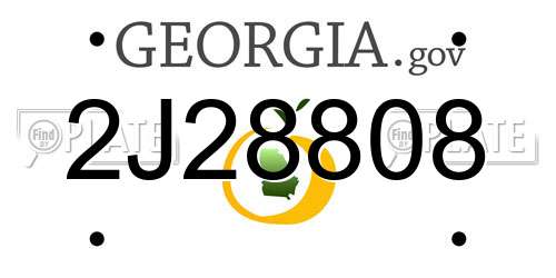 2J28808 Georgia License Plate