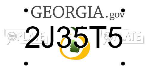 2J35T5 Georgia License Plate