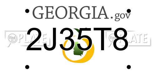 2J35T8 Georgia License Plate