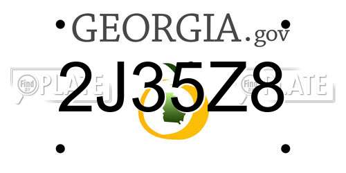 2J35Z8 Georgia License Plate