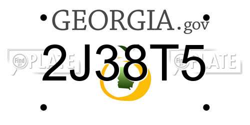 2J38T5 Georgia License Plate