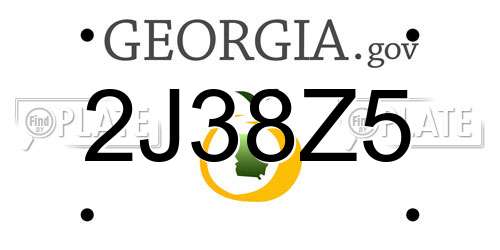 2J38Z5 Georgia License Plate