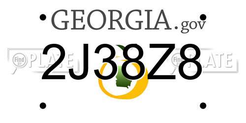 2J38Z8 Georgia License Plate