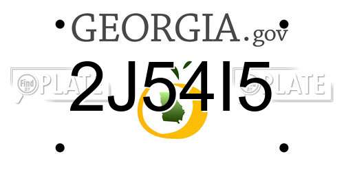 2J54I5 Georgia License Plate