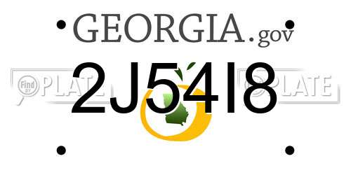 2J54I8 Georgia License Plate
