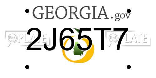 2J65T7 Georgia License Plate