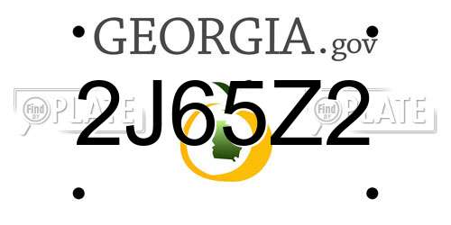2J65Z2 Georgia License Plate