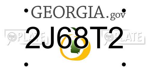 2J68T2 Georgia License Plate
