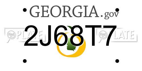 2J68T7 Georgia License Plate