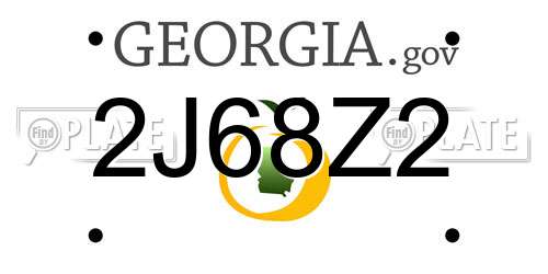 2J68Z2 Georgia License Plate