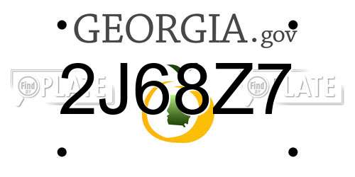 2J68Z7 Georgia License Plate