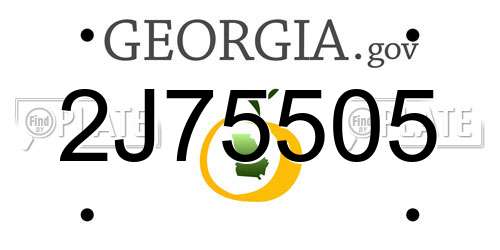 2J75505 Georgia License Plate