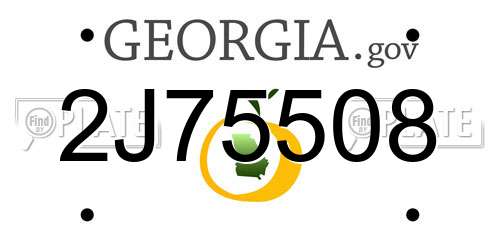 2J75508 Georgia License Plate