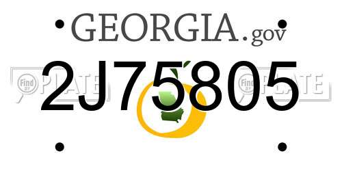 2J75805 Georgia License Plate