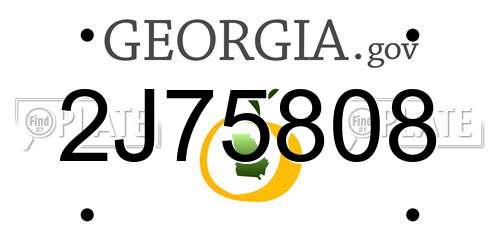 2J75808 Georgia License Plate