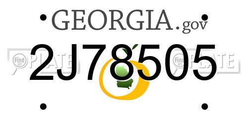2J78505 Georgia License Plate