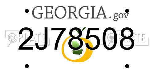 2J78508 Georgia License Plate