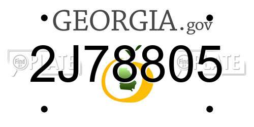 2J78805 Georgia License Plate