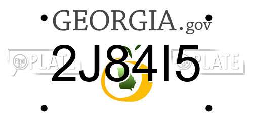 2J84I5 Georgia License Plate