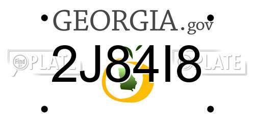 2J84I8 Georgia License Plate