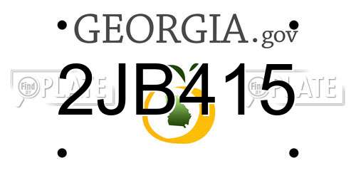 2JB415 Georgia License Plate