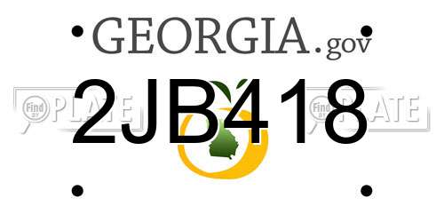 2JB418 Georgia License Plate