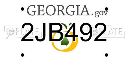 2JB492 Georgia License Plate