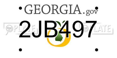 2JB497 Georgia License Plate
