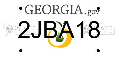 2JBA18 Georgia License Plate
