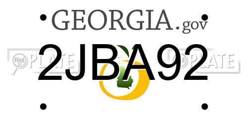 2JBA92 Georgia License Plate