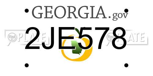 2JE578 Georgia License Plate