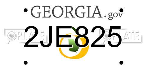 2JE825 Georgia License Plate