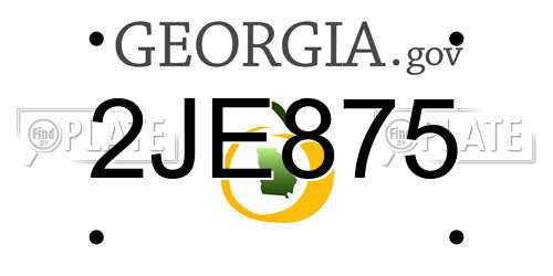 2JE875 Georgia License Plate