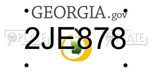 2JE878 Georgia License Plate