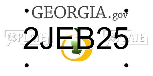 2JEB25 Georgia License Plate