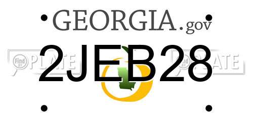 2JEB28 Georgia License Plate