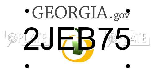 2JEB75 Georgia License Plate