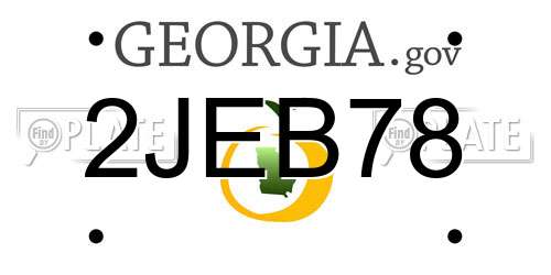 2JEB78 Georgia License Plate