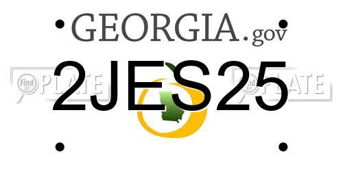 2JES25 Georgia License Plate