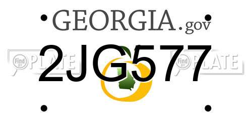 2JG577 Georgia License Plate