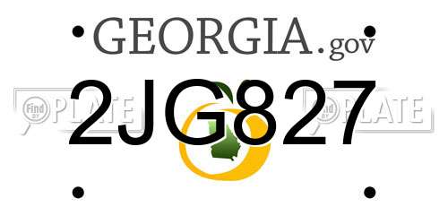 2JG827 Georgia License Plate