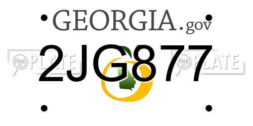 2JG877 Georgia License Plate