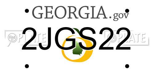 2JGS22 Georgia License Plate