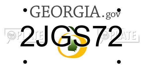2JGS72 Georgia License Plate