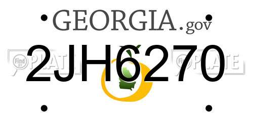 2JH6270 Georgia License Plate