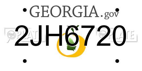 2JH6720 Georgia License Plate