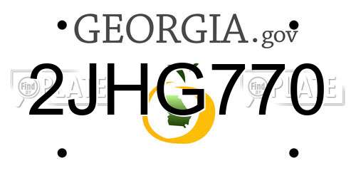 2JHG770 Georgia License Plate