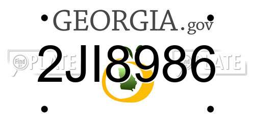 2JI8986 Georgia License Plate