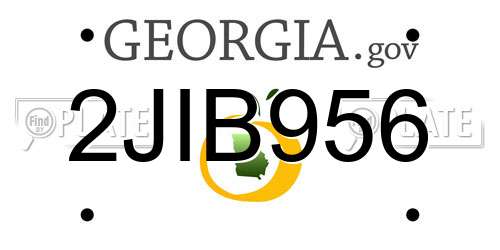 2JIB956 Georgia License Plate